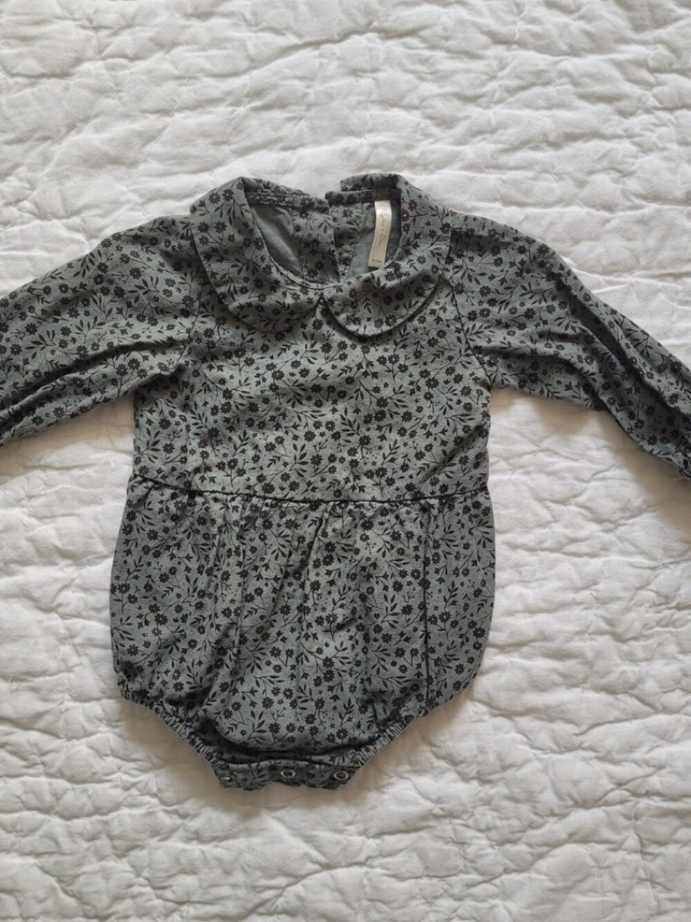 Rylee + Cru Cotton Linen Floral Bodysuit Baby 6-12M Used Once